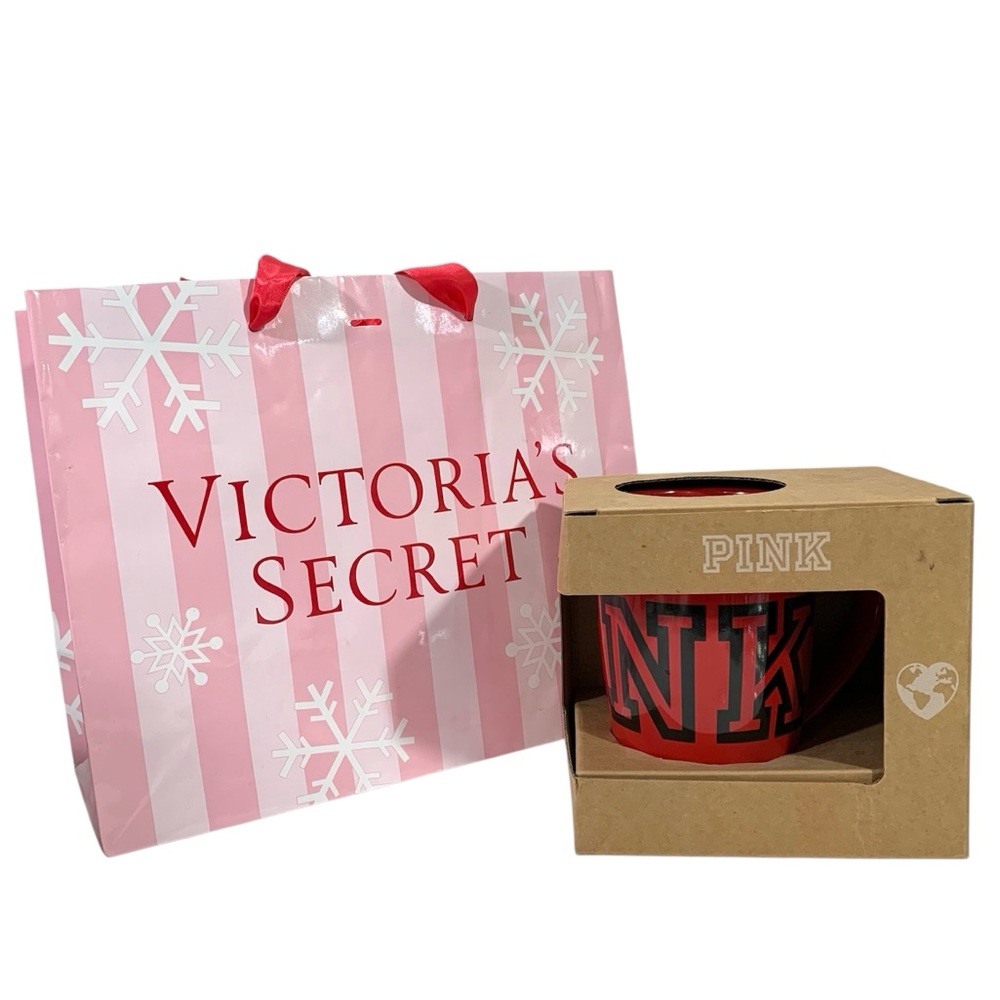 PINK Victoria’s Secret Red Ceramic Mug 16.9 Fl Oz NWT Coffeehouse